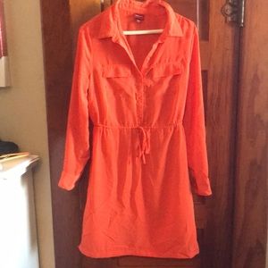 Orange shirt dress